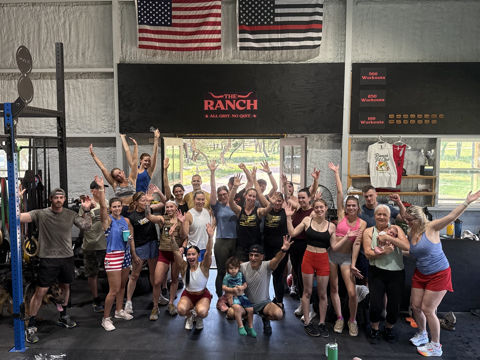 Members gathered in the Ranch Fit Club training facility